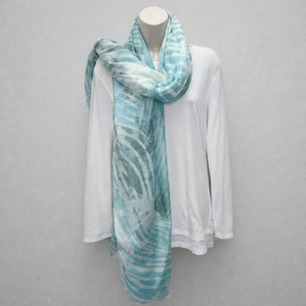 Nordstrom Scarf Womens 51"x72" Blue Modal Abstract Stripe‎ Lightweight Wrap Soft